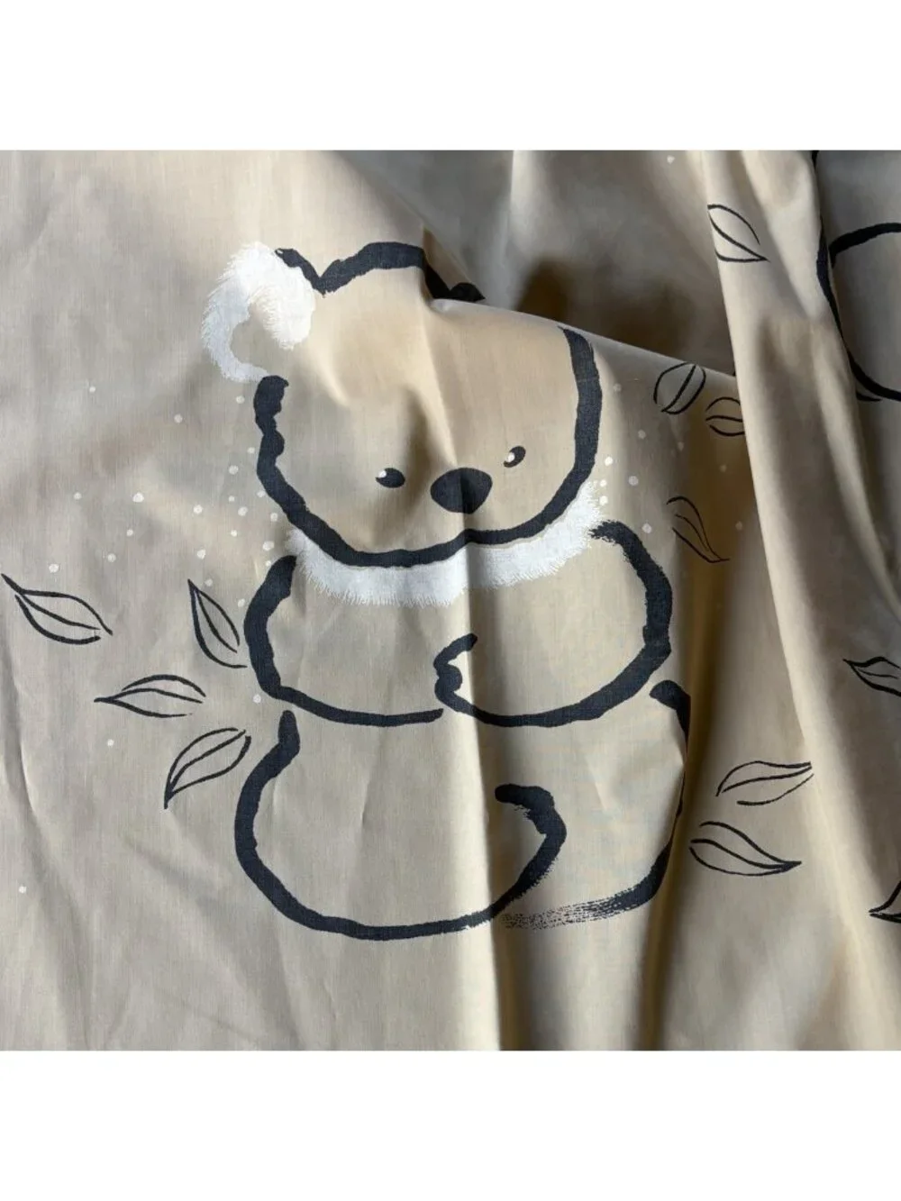 Vintage 70s SPRINGMAID Alex West Twin Size Fitted Sheet Koala Bear Mom & Baby